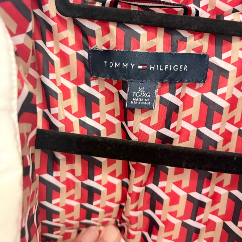 Tommy Hilfiger White Jacket with Red and Blue Stripes - Picture 16 of 16